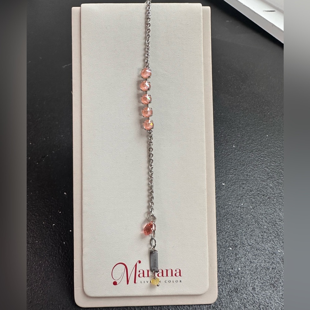 Mariana Pink and Silver Chain Bracelet